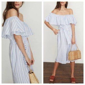 Faithfull the Brand Blue Majorca In Stripe Casual Maxi Dress